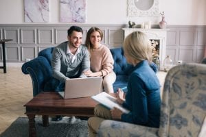 Parents interviewing team for autism therapy.